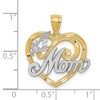 Black Bow Jewelry 14k Yellow Gold and White Rhodium #1 Mom Heart Pendant, 21mm - 4 of 4