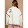 Women's Cream Quilted Embroidered Jacket - POL - 2 of 4