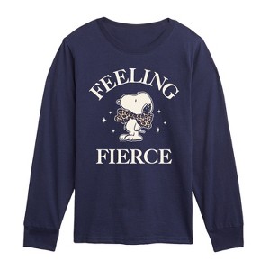 Boys' - Peanuts - Feeling Fierce Snoopy Long Sleeve Graphic T-Shirt - 1 of 4