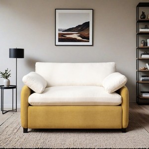 50*43" Oversized Chenille Single Sofa Chair,Wide and Deep Seat Accent Chair,Modern Upholstered Comfy Armchair with Pillows - Leovsnove - 1 of 4