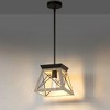 DORESshop 1-Light Vintage Industrial Pendant Light with Dark Wood Finish and Iron Rod, E26 Socket, Non-Integrated Bulb - 2 of 4