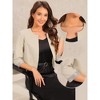 INSPIRE CHIC Women's Half Sleeve Open Front Collarless Cropped Blazer - image 2 of 4