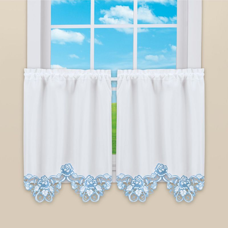 Collections Etc Rose Border Cut-out Curtains, 2 of 5