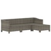 vidaXL 4 Piece Patio Lounge Set with Cushions Gray Poly Rattan - 4 of 4