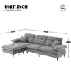 106" Cloud Chenille L-Shaped Convertible Sectional Sofa with Tufted Cushions, Adjustable Two Tone Metal Legs & Movable Ottoman - 3 of 4