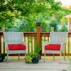 Costway 2PCS 21'' x 21'' Patio Chair Seat Cushion Pads Indoor/Outdoor Brown/Red/Beige/Navy/Turquoise/Multicolor - 3 of 4