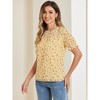 INSPIRE CHIC Women's Chiffon Short Sleeve Ruffled Trim Floral Blouse - 3 of 4