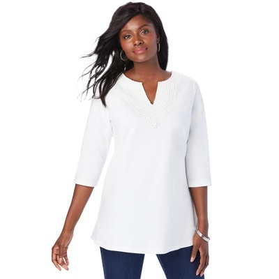 plus size v neck tunic tops