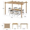 10x10 Ft Outdoor Pergola, Heavy-Duty Aluminum Pergola with with Retractable Canopy, Sun Shade Shelter for Patio Backyard, Grey Frame + Khaki Canopy - 3 of 4