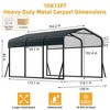 10' x 15' Heavy-Duty Metal Carport with Galvanized Steel Roof – All-Weather Permanent Shelter for Cars, Trucks, Boats, Tractors & Outdoor Storage - 3 of 4