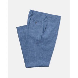 Lomsoe dark blue crash linen trousers classic fit - 1 of 1