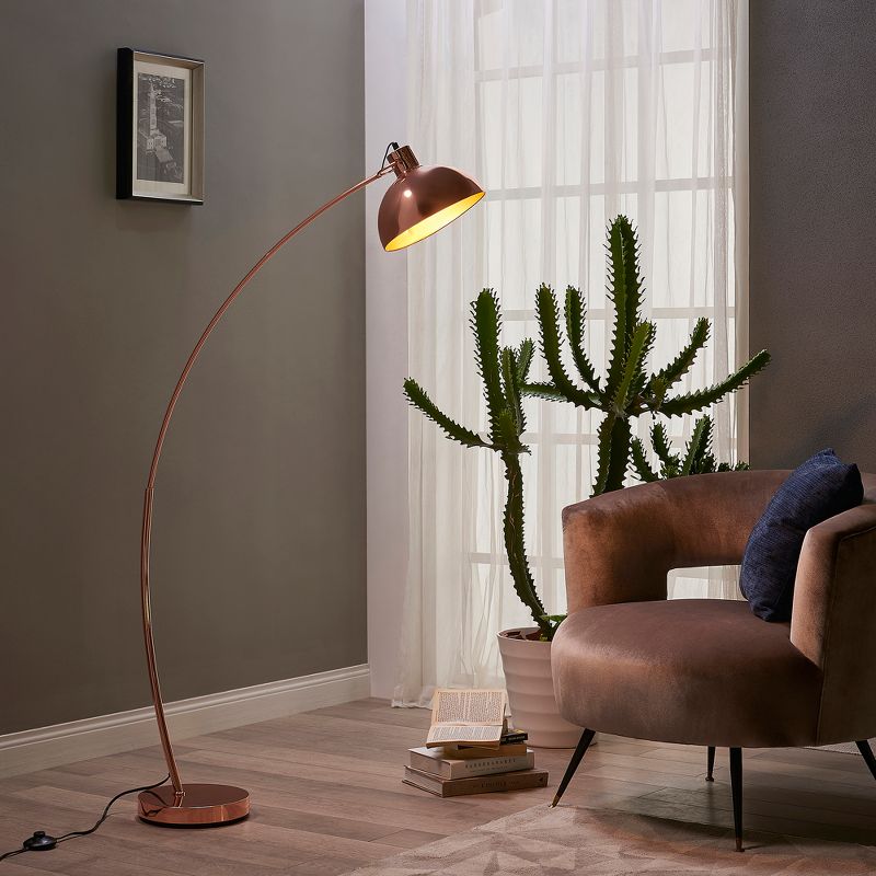 Teamson Home 60.23&#34; Arco Arc Floor Lamp Rose Gold, 3 of 8