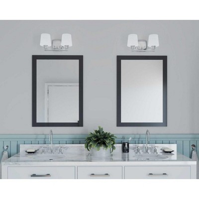 Polished Chrome 2-Light Bath Vanity with Etched Linen Glass
