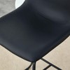 HDZNVF Set of 2 Modern Minimalist Style PU Material Bar Stools, Black - 4 of 4
