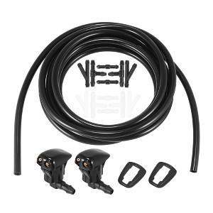 Unique Bargains Front Windshield Washer Hose Kit Fit for Mazda 6 with Washer Fluid Hose 3 Meter Black Pack of 15 with 12 Pcs Hose Connectors - 1 of 4