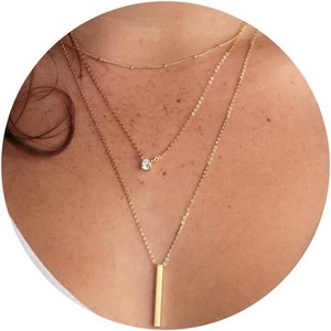 Tewiky Diamond Necklaces for Women, Dainty 14k Gold/Sterling Silver Choker Necklace Simple Gold Plated CZ Jewelry Necklaces for Women Trendy Gifts - 1 of 4