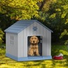 Dolonm pointed roof doghouse, made of PP material, waterproof and UV-resistant, with 2 ventilation Windows - 3 of 4