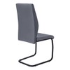 Monarch Specialties Dining Chair Set Of 2 Side Upholstered Kitchen Dining Room Pu Leather Look Metal Grey Black Contemporary Modern - 4 of 4