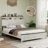 KTMBDW Full/Queen/King Bed Frame, Headboard with Double Storage Shelf, LED Lights and Charging Station, Metal Platform Bed Frame - 2 of 4