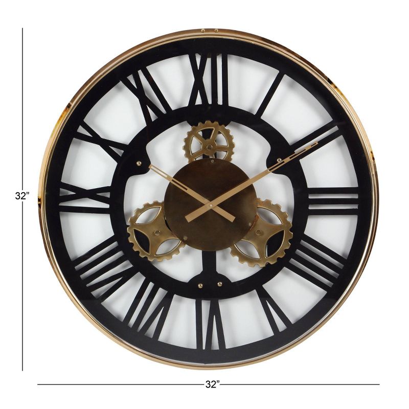 Stainless Steel Gear Wall Clock Black - Olivia &#38; May, 3 of 6