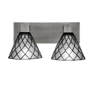 Toltec Lighting Apollo 2 - Light Vanity in  Graphite with 7" Diamond Ice Art Glass Shade - 1 of 1