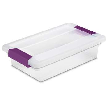 Sterilite 1.9qt Purple Latch Box Clear