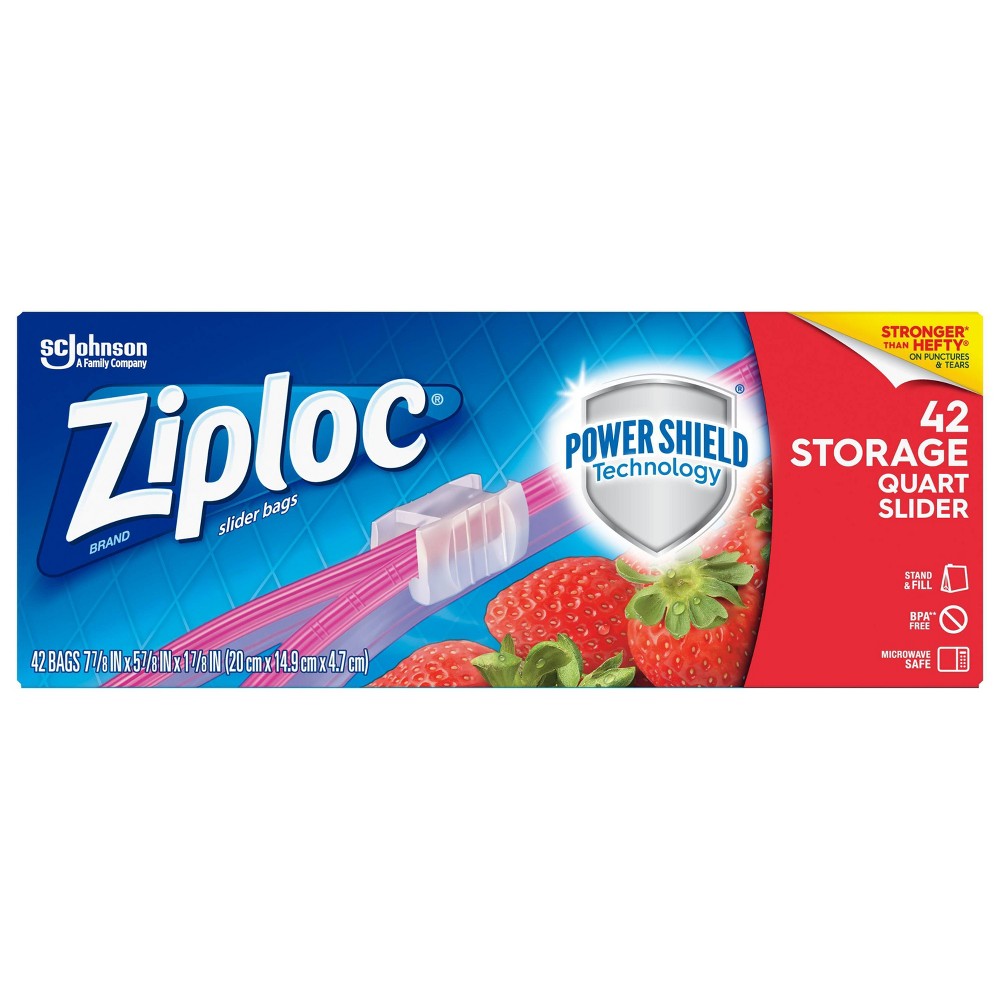 Ziploc Slider Storage Quart Bags - 42ct