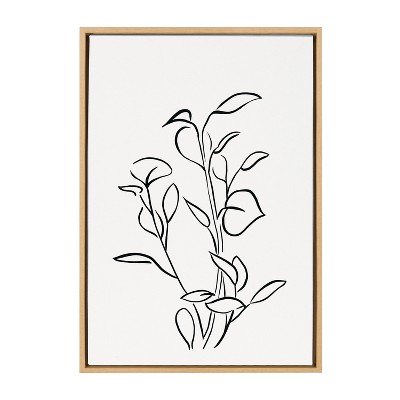 Natural Framed Botanical Sketch Canvas Wall Art, 23x33