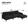 NicBex Modern L-shaped Sectional Sofa,4-seat Velvet Couch Set with Convertible Ottoman for Living Room,Apartment,Office - 3 of 4