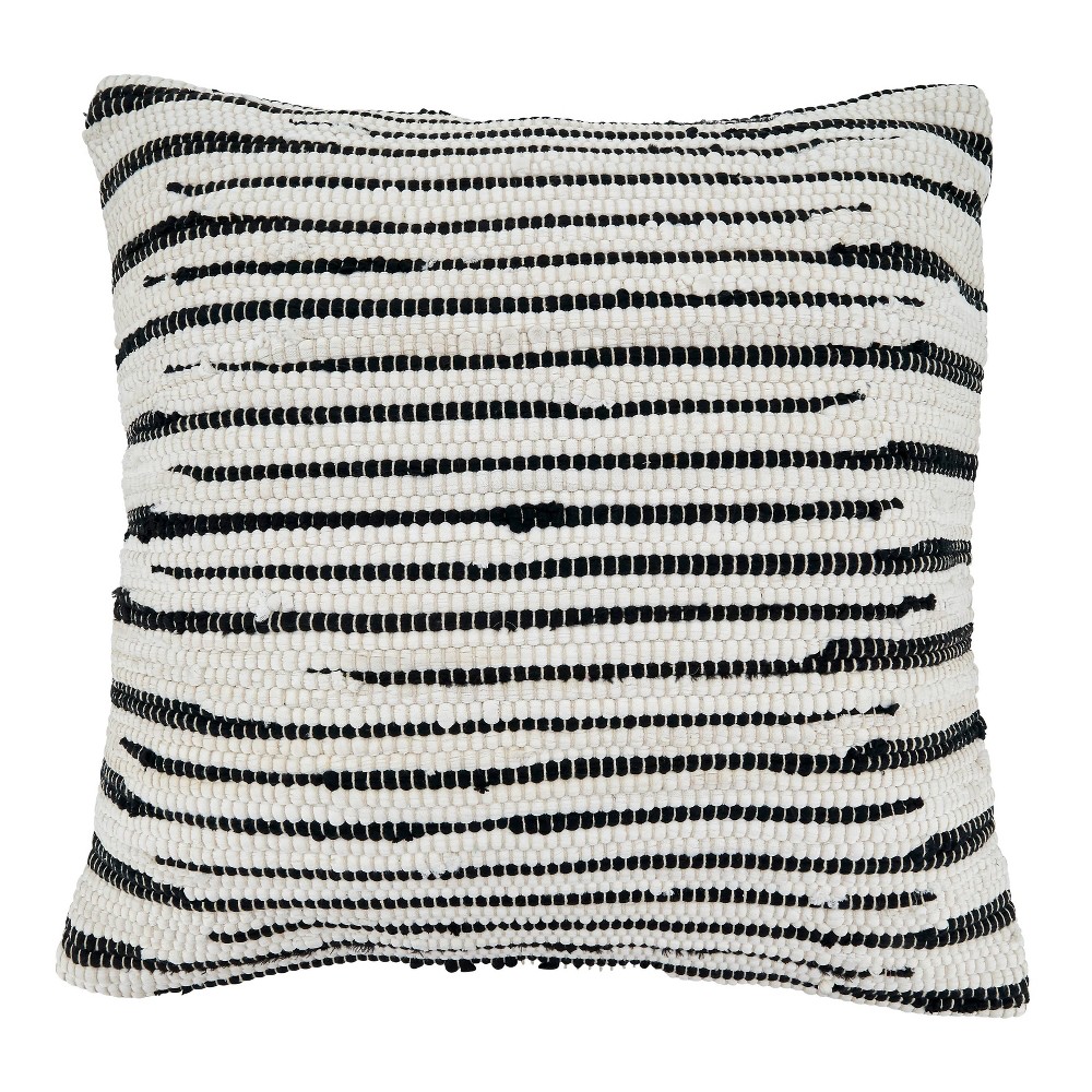 Photos - Pillowcase 22"x22" Oversize Zebra Chindi Design Cotton Square Throw Pillow Cover Blac