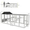 Wooden Chicken Coop Run for 6 - 10 Chickens, Hen House Add-On with Storage, Perches, 141.75" x 48" x 61" - 3 of 4