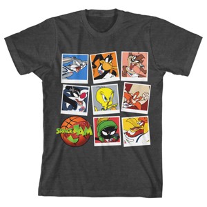 Space Jam Character Photos Boy's Charcoal Heather T-shirt - 1 of 1