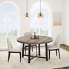 Round dining table, modern industrial-style kitchen table, sturdy metal base - 2 of 4