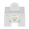 Lycvki 47.2" Makeup Vanity Table with Mirror and Cushioned Storage Stool - 3 of 4