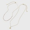 14K Gold Dipped Beaded Initial Necklace Set 2pc - A New Day™ Gold/Marron - 2 of 4