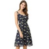 Allegra K Women's Summer Spaghetti Strap Smocked Floral A-Line Sundresses - 2 of 4