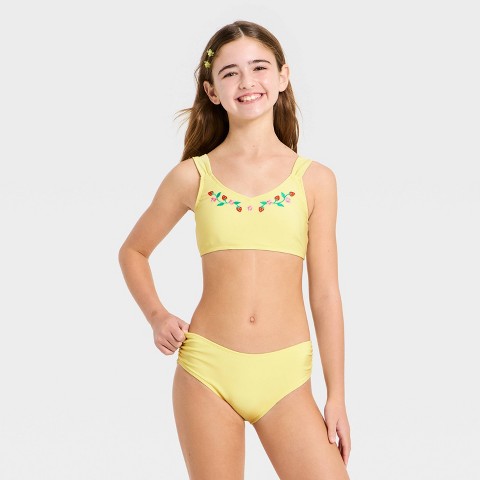 Art Class Girls' Strawberry Fields Bikini Set - art class™ Yellow XL