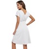 Coolmee Women Casual Floral Maternity Large V-Neck Small A-Line Short Sleeve Flowy Ruffled Midi Dress Breastfeeding Dress - 3 of 4