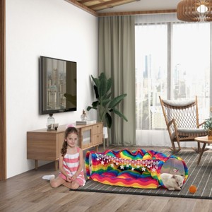 Sevobal Pet Tunnel for Indoor Cats, Rainbow S Shape Tunnel Cave for Fun, Fodable Tubes for Rabbits Kittens, Multicolored, 40.9"*25.6"*10.7" - 1 of 4