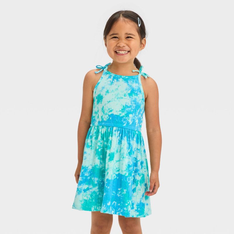 Toddler Girls' Tie Dye Dress - Cat & Jack™ Blue, 1 of 5