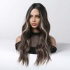 Jessie's Wig 22 Inch Long Wavy Synthetic Wigs Brown Blonde Highlight With Black Roots 1 Pc/Pack - 3 of 4