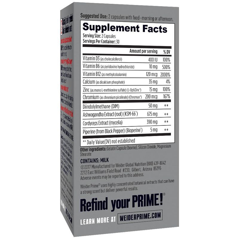 Weider Testosterone Support Dietary Supplement Capsules - 60ct, 4 of 5