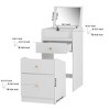 VANIRROR Small Vanity Desk with Mirror, White Makeup Vanity Set with Chair, Storage Drawers, Cute Dressing Table for Girls’ Bedroom Living Room Gift - 4 of 4
