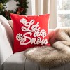 Let It Snow Pillow - Red/White - 18"X18" - Safavieh - 2 of 3