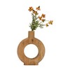 Sagebrook Home 11"Lx2"Wx14"H, Wood Donut Shaped Vase, Brown Finish, Decorative Vase for Home Decor and Centerpieces for any Space in Your Home - 4 of 4