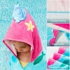 Joyfy Mermaid-Themed Hooded Bath Towels for Kids - 30" x 50" Soft 100% Cotton Beach Towel for Girls Aged 3-10, Beach Pulover, Swim Towel and Bath Wrap - 2 of 4