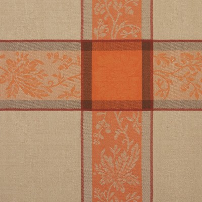 Autumnal Harvest Orange and Ivory Cotton Rectangular Tablecloth