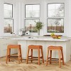 FURNIinspire Counter And Bar Stools Armless Upholstered Faux Leather Barstools, Bar Chair Without Backrest, Wood Color, 17"*20.25"*26" - 3 of 4