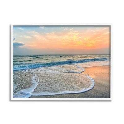 Stupell Industries Vast Panoramic Beach Layered Waves Framed Giclee
