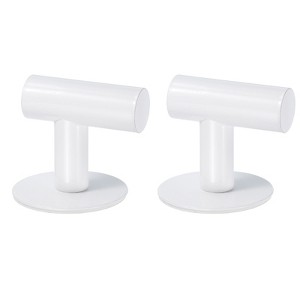 Unique Bargains Stainless Steel Waterproof Adhesive Decorative Hooks and Hangers 1.97" 2 Pcs - 1 of 4